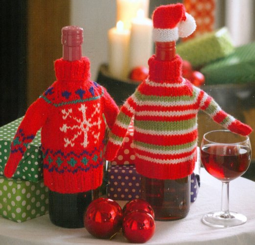 Christmas Knits Book 1 - Sweaters and Hats for Wine Bottles