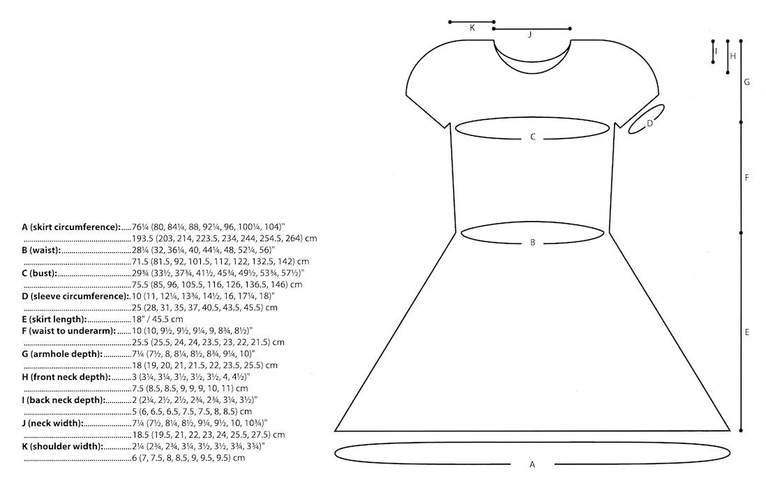 Argonic Dress by Pamela Wynne for Juniper Moon Farm - Schematic