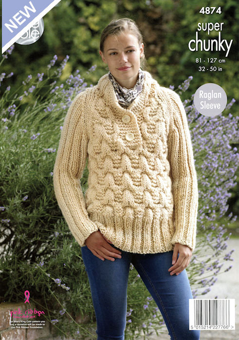 King Cole Big Value Chunky Leaflet 4874- Sweater