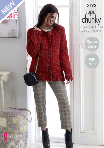 King Cole Big Value Chunky Stormy Leaflet 5195 - Cardigan