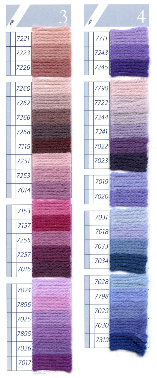 DMC Tapestry Wool Colour Chart - Columns 3 & 4