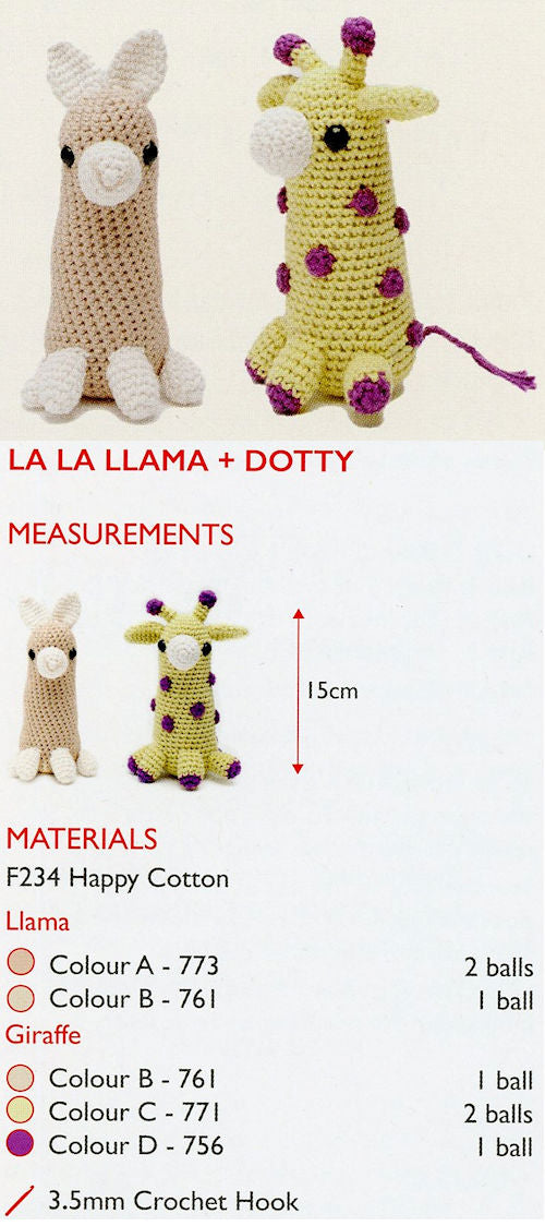Sirdar Happy Cotton Book 2 - La La Llama & Dotty