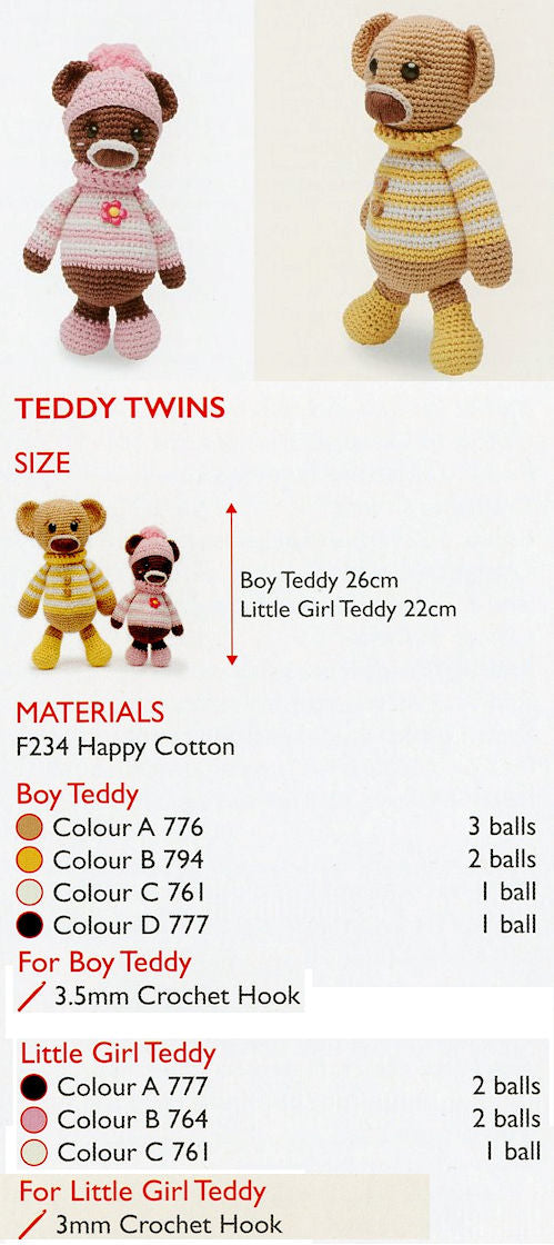 Sirdar Happy Cotton Book 6 -- Teddy Twins