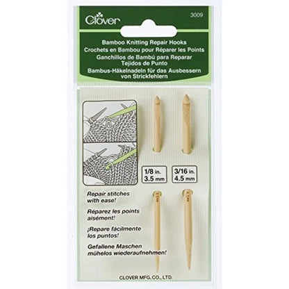 Clover 3009 Bamboo Knitting Repair Hooks