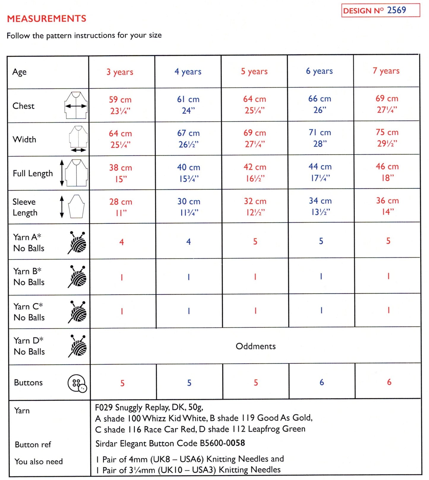 Sirdar Snuggly Replay Leaflet 2569