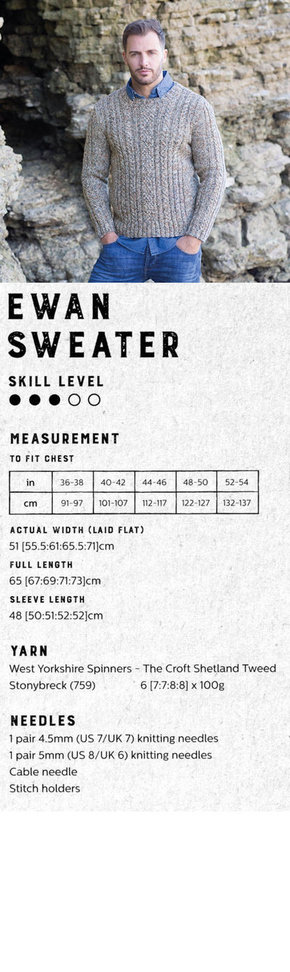 The Croft:  Shetland Tweed -- Ewan Pullover