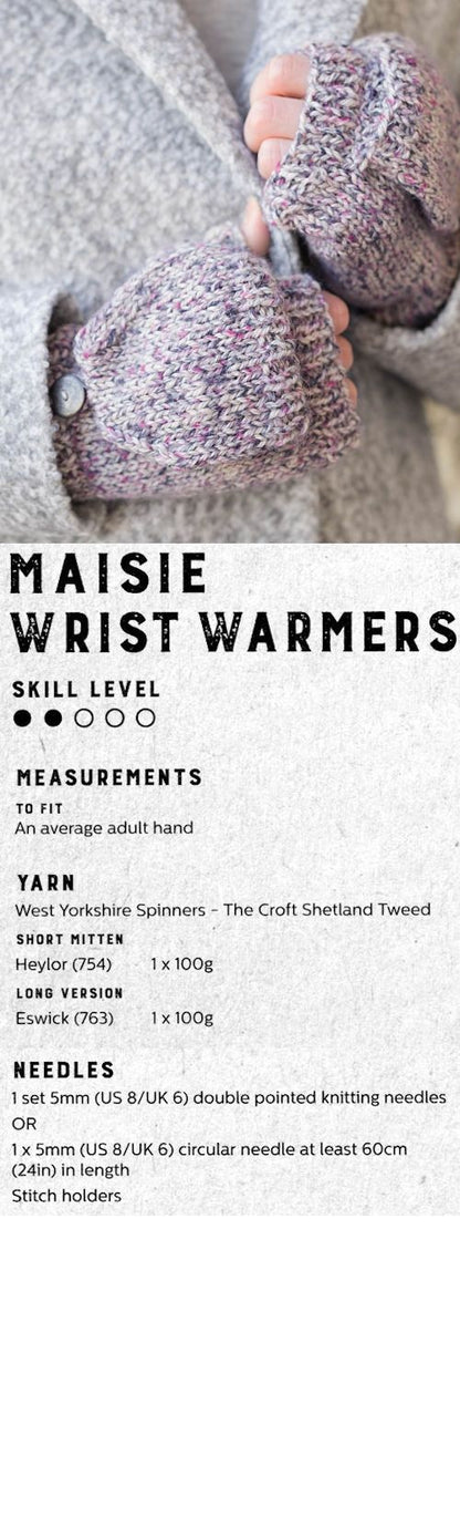 The Croft:  Shetland Tweed -- Maisie Wrist Warmers