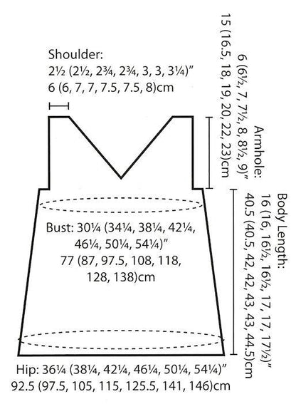 Sommer Sleeveless Top Pattern Leaflet by Mari Chiba for Juniper Moon Farm - Schematic