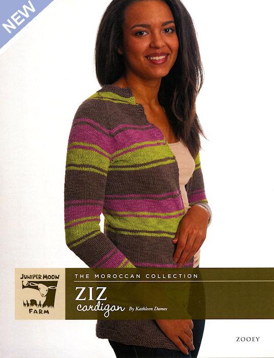 Ziz Cardigan Pattern Leaflet by Kathleen Dames for Juniper Moon Farm